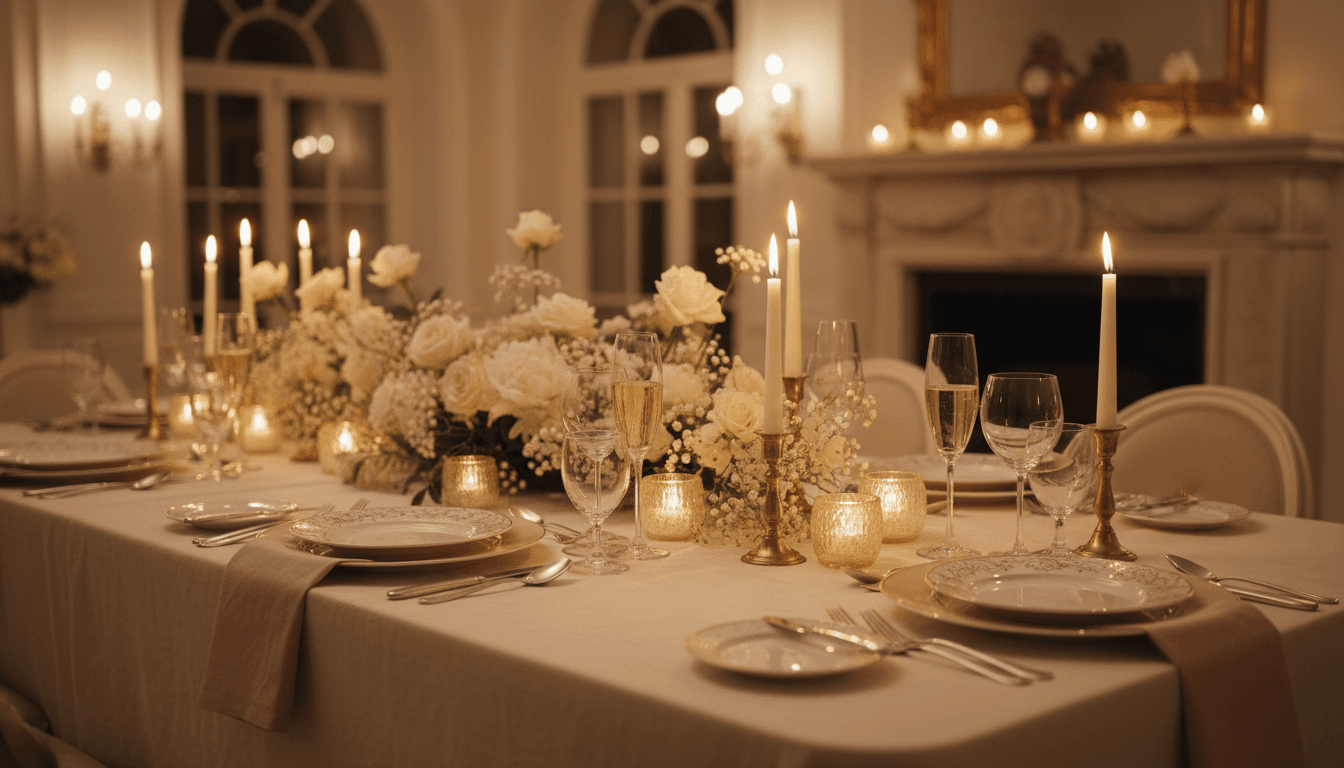 Garden dinner event at Hazeltine's with Victorian setting