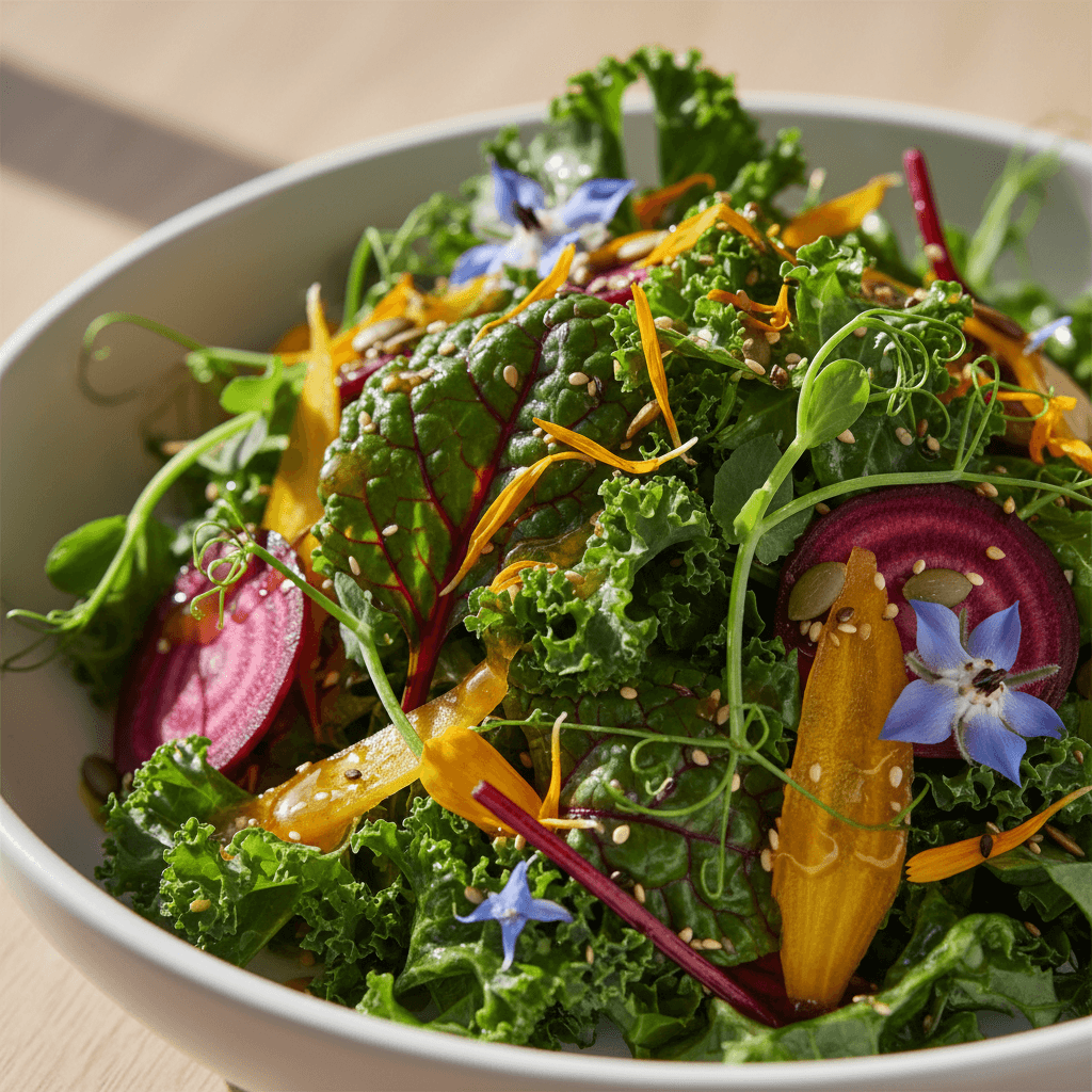 Garden-fresh salad with seasonal vegetables